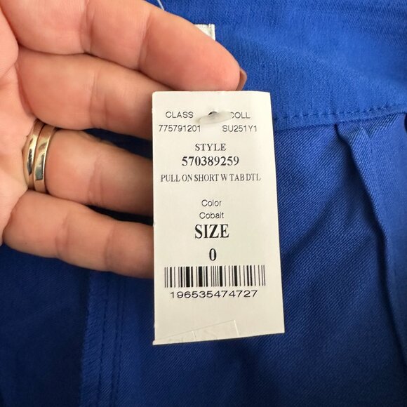 NWT White House Black Market Pull on Short with Tab Detail Cobalt 0 #WHBM41 - Picture 6 of 9